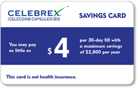 CELEBREX (Celecoxib capsules) Savings Card